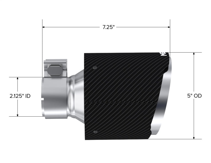 MBRP CF Tip 2.125in ID, 5in OD Out, 7.25in Length, Pair 17-25 BRZ/GR86