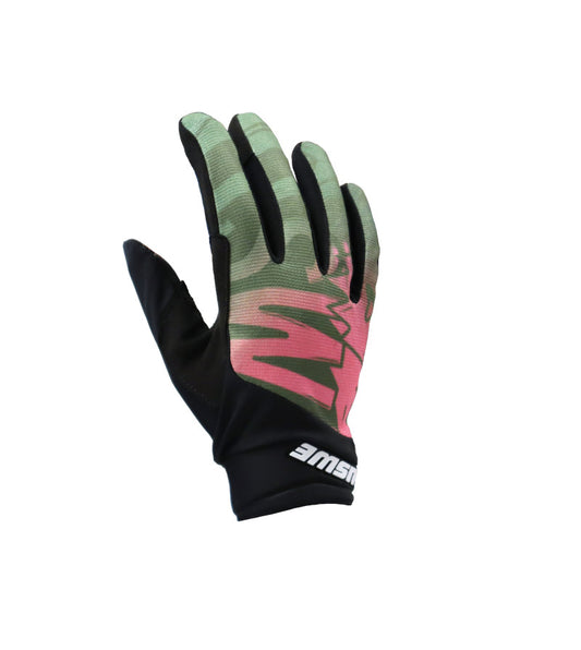 USWE Cartoon Off-Road Glove Olive/Pink - Small