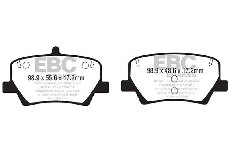 EBC 2018+ Volvo XC40 T4 Greenstuff Rear Brake Pads