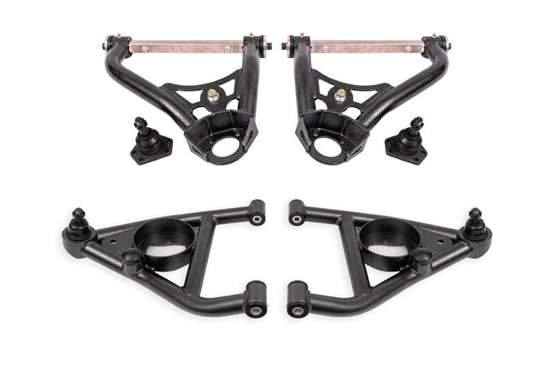BMR 67-69 GM F-Body / 68-74 X-Body Non-Adj. Upper & Lower A-Arms (Polyurethane) - Black Hammertone