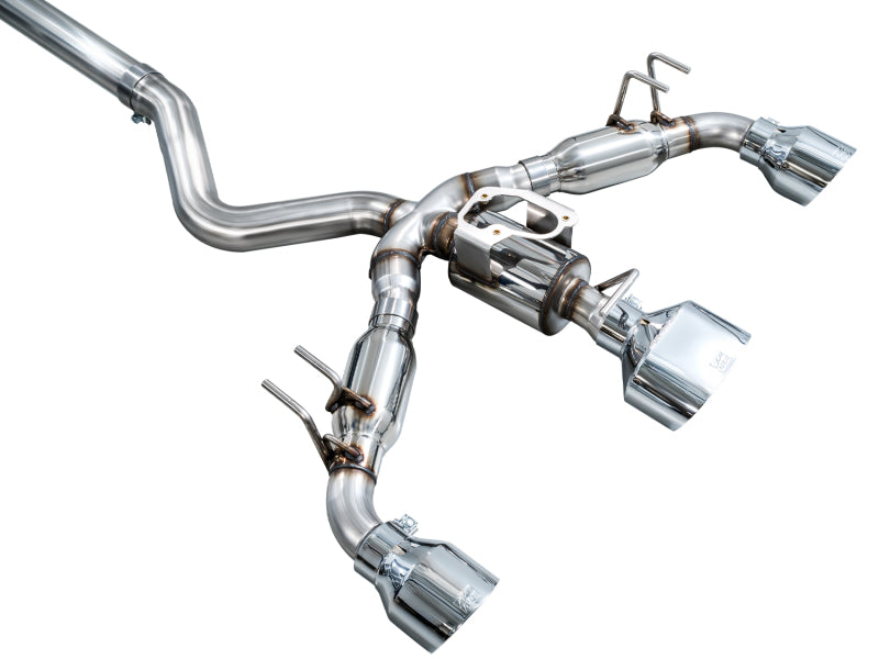 AWE Tuning 23-24 Toyota GR Corolla Track Edition Cat-Back Exhaust - Chrome Silver Tips