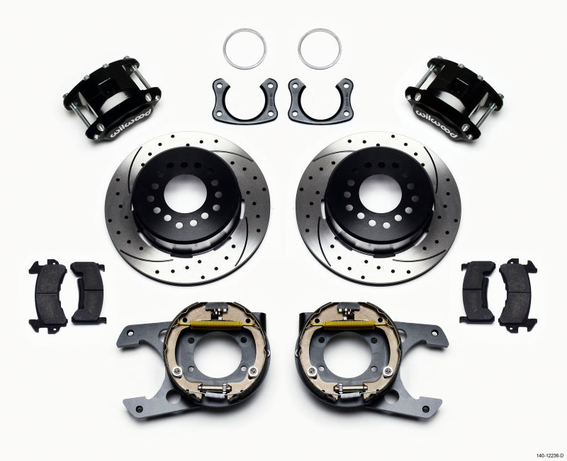Wilwood D154 P/S Park Brake Kit Drilled New Big Ford 2.50in Off Staggered Mount