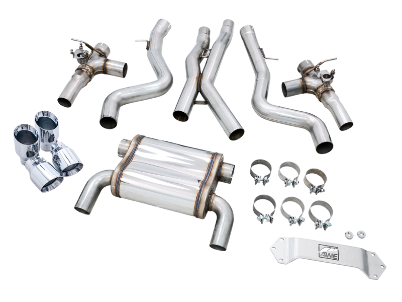 AWE Tuning BMW F8X M3/M4 SwitchPath Cat-Back Exhaust - Chrome Silver Tips