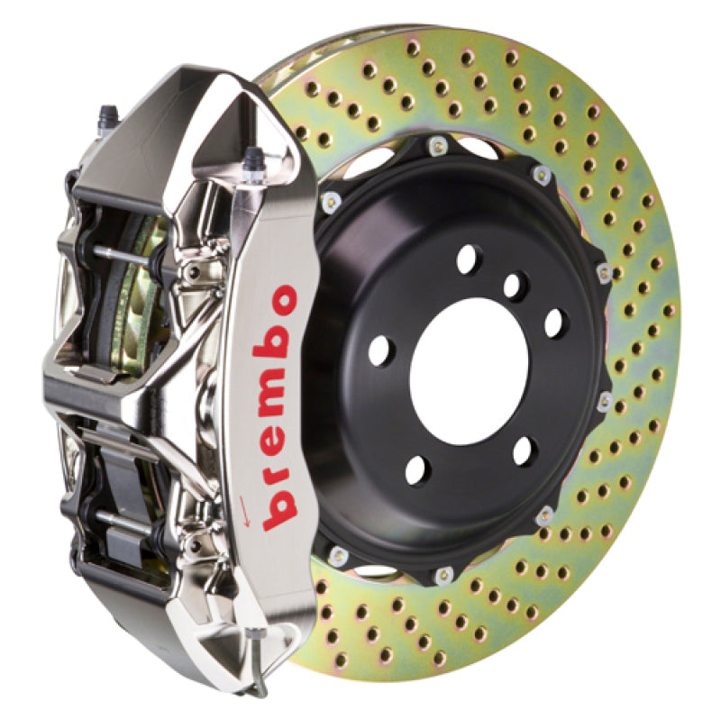 Brembo 03-08 SL500 Front GTR BBK 6 Piston Billet 355x32 2pc Rotor Drilled-Nickel