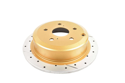 DBA 02-08 Lexus ES300 Rear Street Series Drilled & Slotted Rotor w/Gold Hat