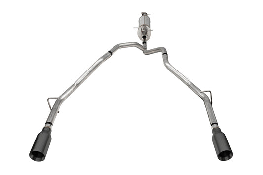 Corsa 25-26 Ram 2.5in Stainless Steel Sport Cat-back, Dual Rear Exit 5.0in Gunmetal Tip