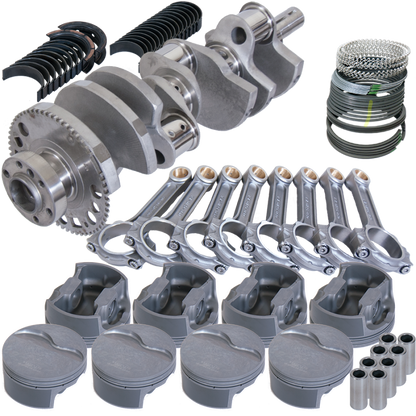Eagle Chevy LS3 4in 4140 Crank 6.125in 4340 Rods -5.8cc Flat Piston Pro Street Rotating Assembly