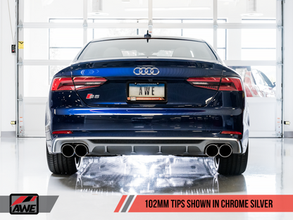AWE Tuning Audi B9 S5 3.0T Touring Edition Exhaust - Chrome Silver Tips (102mm)