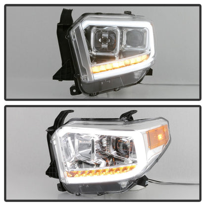 xTune 14-17 Toyota Tundra DRL LED Light Bar Projector Headlights - Chrome (PRO-JH-TTU14-LB-C)