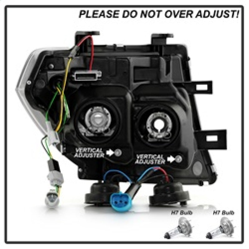 Spyder 05-08 Nissan Frontier/05-07 Pathfinder Projector Headlights - BLK (PRO-YD-NF05V2SI-SEQGR-BK)