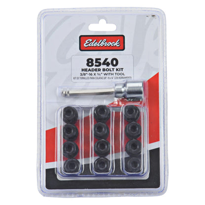 Edelbrock Exhaust Header Bolts 3/8in-16 X 3/4in, Black Oxide W/ Allen Socket