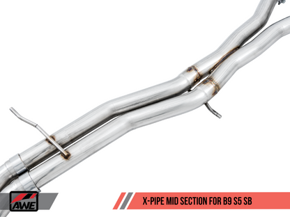 AWE Tuning Audi B9 S5 Sportback SwitchPath Exhaust - Non-Resonated (Silver 90mm Tips)