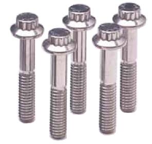 ARP 3/8 in.-24 RH Thread, 1.00 in 12 Point SS 300 Bolts - Set of 5