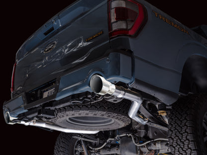 AWE Tuning 2021+ Ford F150 Tremor w/ Bumper Cutouts 0FG Resonated Cat-Back w/ Chrome Silver Tips