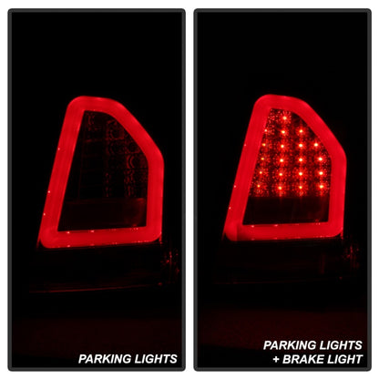 Spyder 05-07 Chrysler 3000C Version 2 Light Bar LED Tail Lights - Red Clear (ALT-YD-C305V2-LED-RC)