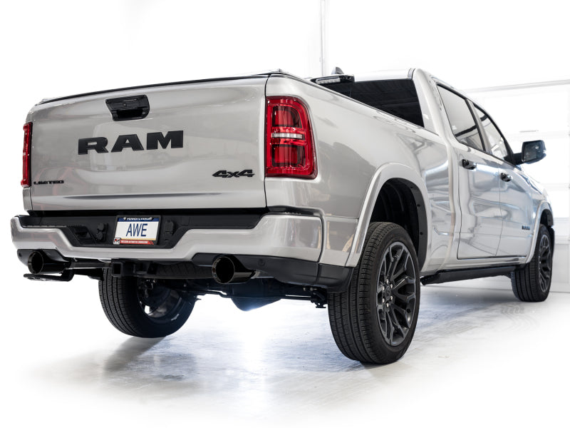 AWE Tuning 25+ RAM 1500 3.0TT 0FG Cat-Back Touring Exhaust - Diamond Black Tips