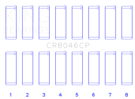 King Engine Bearings Porsche M 48.00/M 48.50 (Size +0.25mm) Connecting Rod Bearing Set