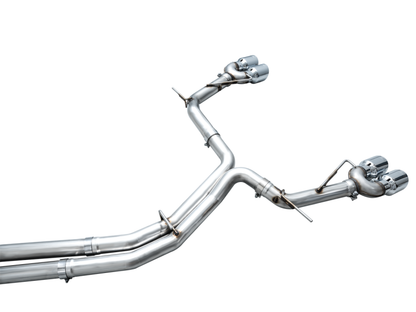 AWE Tuning 19-23 Audi C8 S6/S7 2.9T V6 AWD Track Edition Exhaust - Chrome Silver Tips