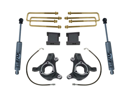 MaxTrac 07-16 GM C1500 2WD w/Cast Steel Susp. 3in/1in Spindle Lift Kit w/FOX Shocks