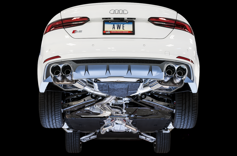 AWE Tuning Audi B9 S5 Sportback SwitchPath Exhaust - Non-Resonated (Silver 90mm Tips)