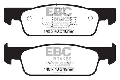 EBC 2016-2017 Smart Fortwo 0.9L Turbo Yellowstuff Front Brake Pads