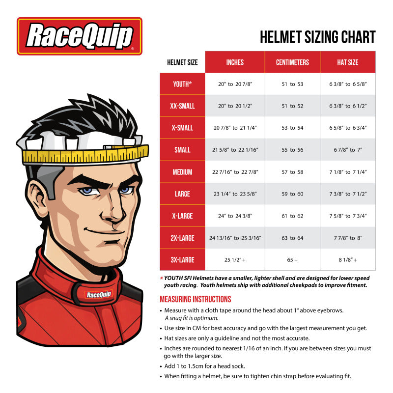RaceQuip PRO25 SA2025 FLBLK XSM HELMET