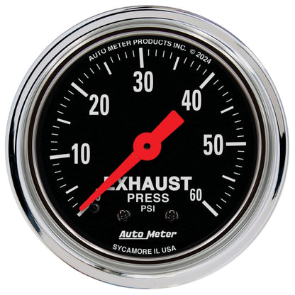 AutoMeter Gauge Exhaust Pressure 2-1/16in. 60 PSI Mechanical Traditional Chrome