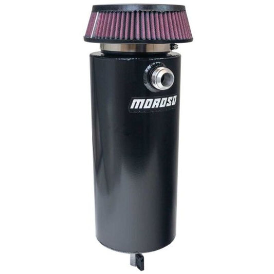 Moroso 6in Diameter Single -16AN Inlet Aluminum Breather Tank Catch Can - Black