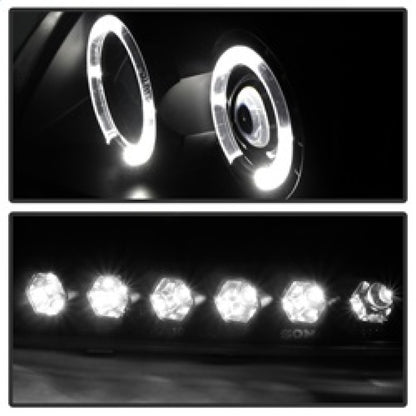 Spyder Ford F150 97-03 Projector - LED Halo Amber Reflector LED Blk Smke PRO-YD-FF15097-1P-AM-BSM