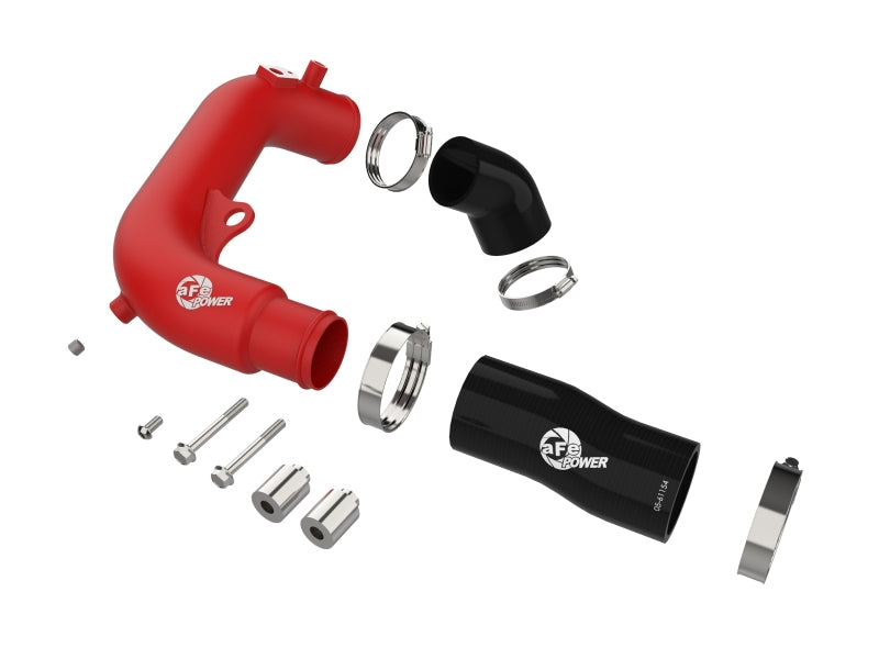 aFe 2024+ Jeep Wrangler JL L4-2.0L (t) BladeRunner 2-1/2in Aluminum Hot Charge Pipe - Red
