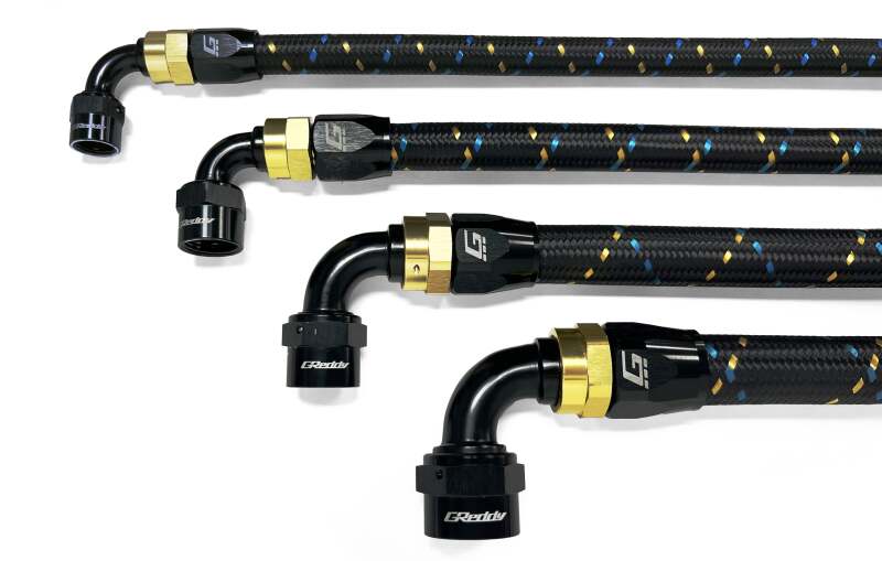 GReddy AN10 30 DEGREE HOSE END SWIVEL BLACK/GOLD ANODIZED