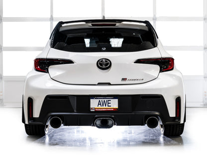 AWE Tuning 23-24 Toyota GR Corolla Track Edition Cat-Back Exhaust - Chrome Silver Tips