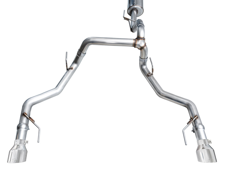 AWE Tuning 2021+ Ford F150 Tremor w/ Bumper Cutouts 0FG Resonated Cat-Back w/ Chrome Silver Tips