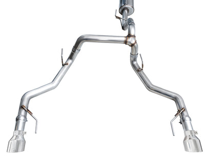 AWE Tuning 2021+ Ford F150 Tremor w/ Bumper Cutouts 0FG Resonated Cat-Back w/ Chrome Silver Tips