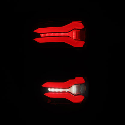 AlphaRex 21-23 Ford F-150 LUXX LED Taillights - Black Red w/ BLIS