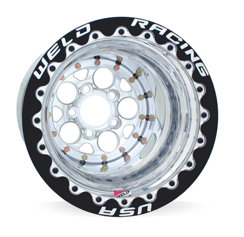 Weld Magnum 2.0 15x10 / 5x4.50 BP / 3in BS Polished Wheel - Black Single Beadlock MTB
