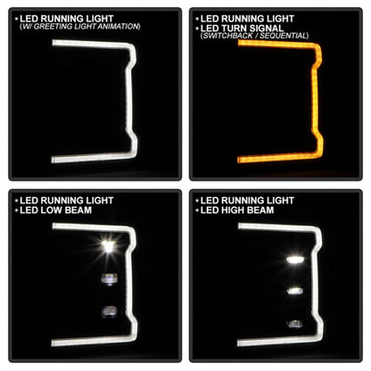 Spyder 17-19 Ford F-250/F-350/F-450 High-Power LED Headlights - Black (PRO-YD-FS17LEDAP-SEQSBGR-BK)
