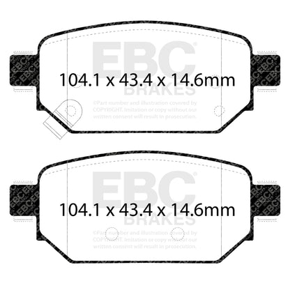 EBC 2017+ Mazda 3 2.0L Ultimax2 Rear Brake Pads