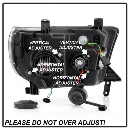 Spyder 07-09 Toyota Tundra Projector Headlights - Black (PRO-YD-TTU07V3PL-SEQ-BK)