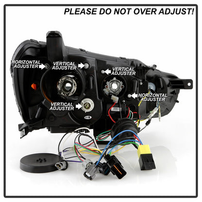 Spyder 08-17 Mitsubishi Lancer EVO 10 Projector Headlights - Black (PRO-YD-ML08V2HIDSI-SEQ-BK)