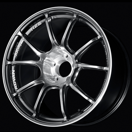 Advan RZIII 18x9.5 / +25 Offset / 5x114.3 BC / 73mm Bore / Hyper Platinum Black & Diamond Cut