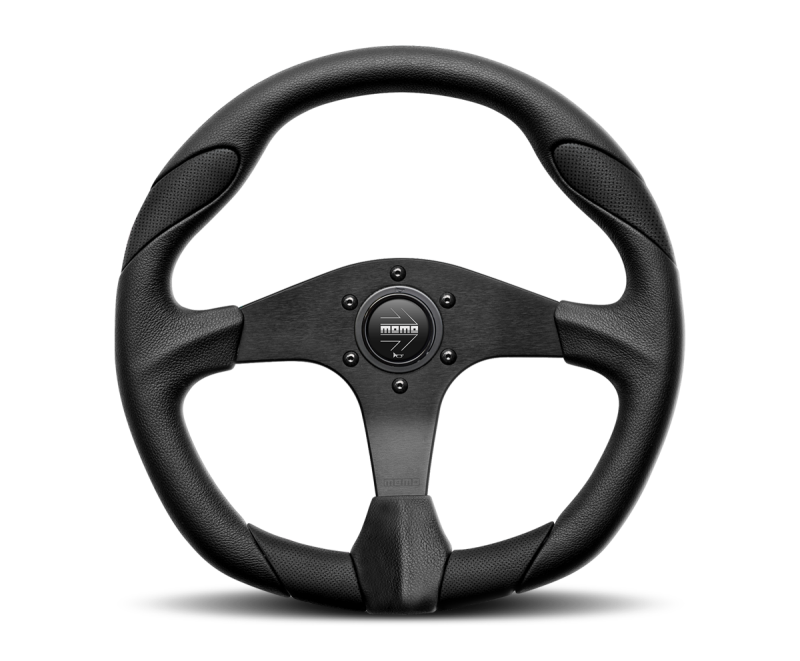 Momo Quark Steering Wheel 350 mm - Black Poly/Black Spokes/Black Inserts