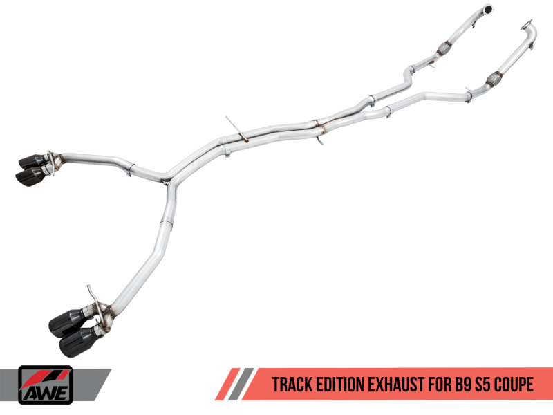 AWE Tuning Audi B9 S5 Coupe 3.0T Track Edition Exhaust - Diamond Black Tips (90mm)