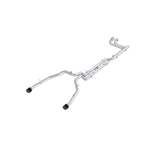 MBRP 2025 RAM RHO 3in Dual Split Rear Cat Back w/ Carbon Fiber Tips - T304