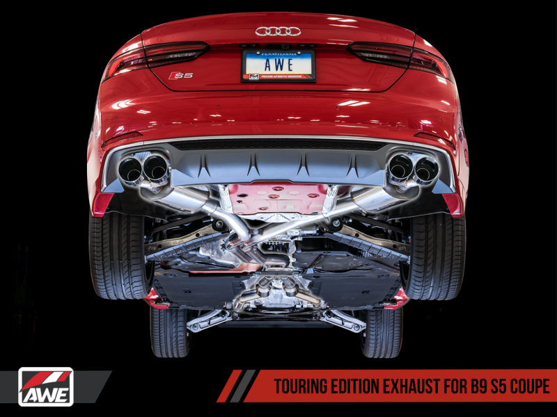 AWE Tuning Audi B9 S5 3.0T Touring Edition Exhaust - Diamond Black Tips (90mm)