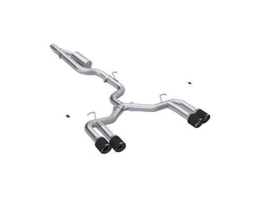 MBRP 22-24 Audi S3 2.0L Armor Pro T304 SS 3in Cat-Back Quad Split Rear Exhaust w/ Carbon Fiber Tips