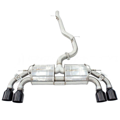 Invidia 2022+ Volkswagen Golf R MK8 76mm R400 Valved Cat Back Exhaust Straight Cut Black Tips