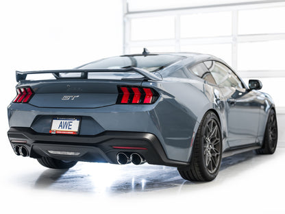 AWE 2024 Ford Mustang GT Fastback S650 RWD SwitchPath Cat-Back Exhaust w/ Quad Chrome Silver Tips