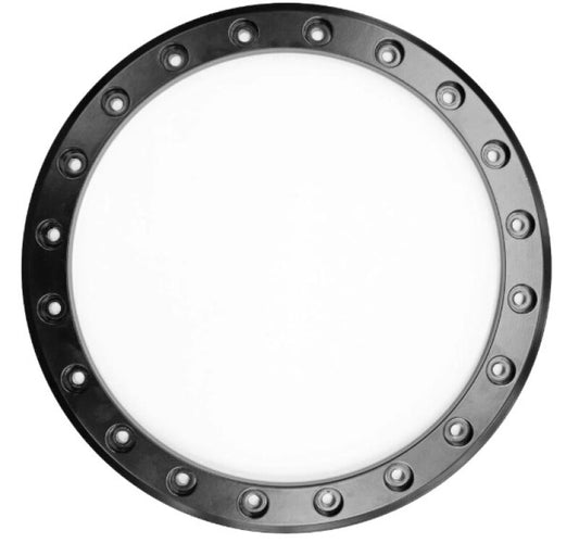 Raceline Beadlock Ring - Alpha - 17in -24 Hole - 12mm - Gunmetal w/Red Decal
