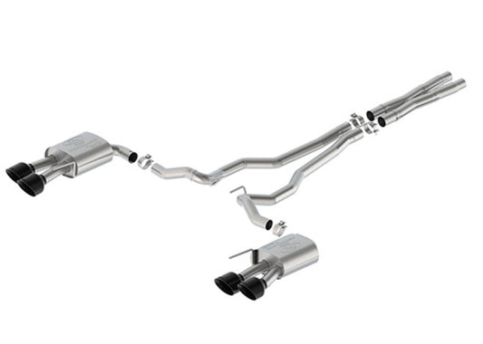 Ford Racing 2024 Mustang 5.0L Sport Non-Active Cat-Back Exhaust w/Valance - Black Tip